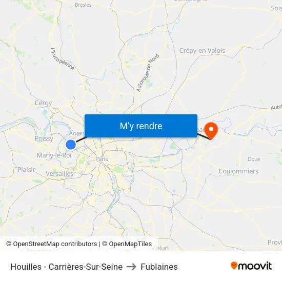 Houilles - Carrières-Sur-Seine to Fublaines map