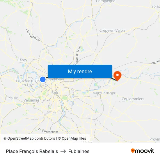 Place François Rabelais to Fublaines map