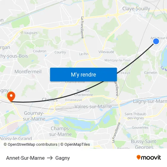 Annet-Sur-Marne to Gagny map