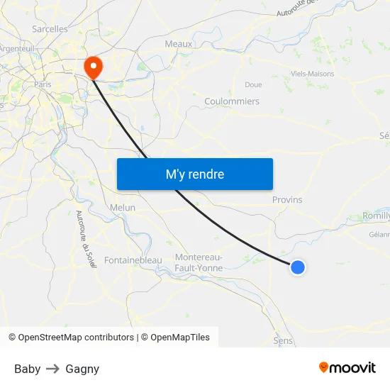 Baby to Gagny map