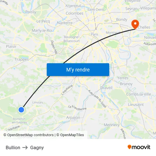 Bullion to Gagny map