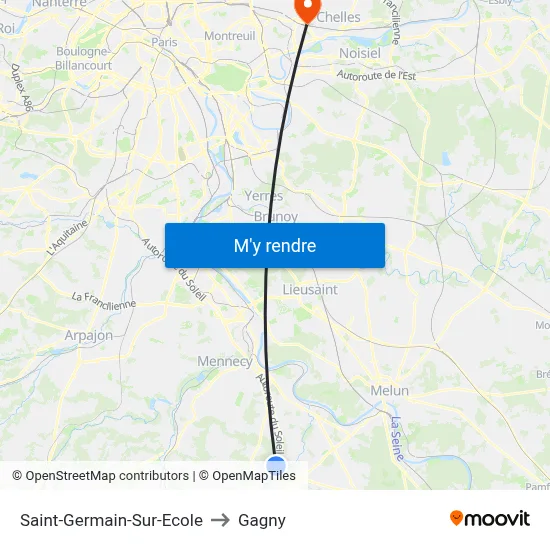 Saint-Germain-Sur-Ecole to Gagny map