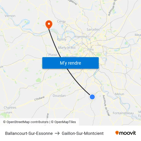 Ballancourt-Sur-Essonne to Gaillon-Sur-Montcient map