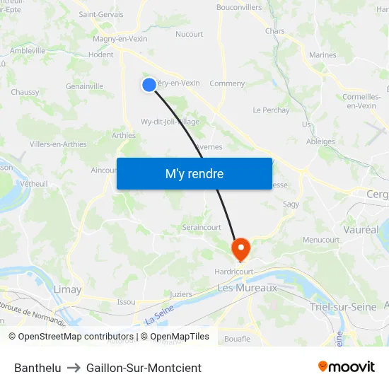 Banthelu to Gaillon-Sur-Montcient map