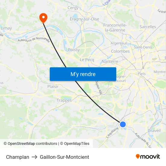 Champlan to Gaillon-Sur-Montcient map
