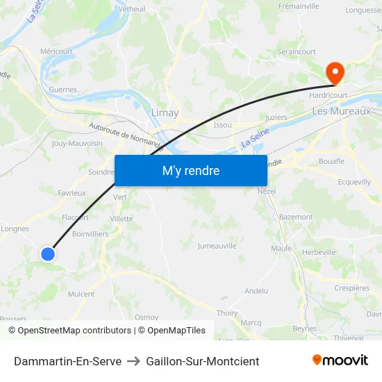 Dammartin-En-Serve to Gaillon-Sur-Montcient map