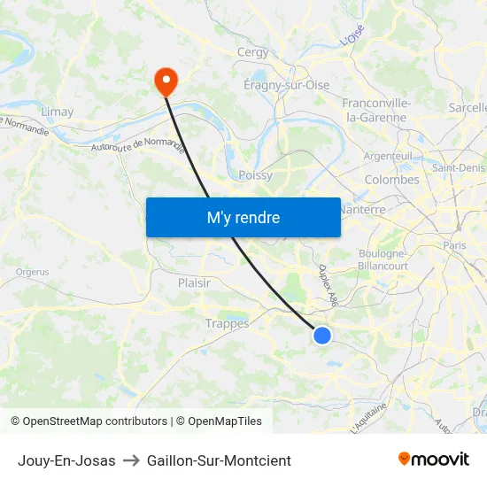 Jouy-En-Josas to Gaillon-Sur-Montcient map
