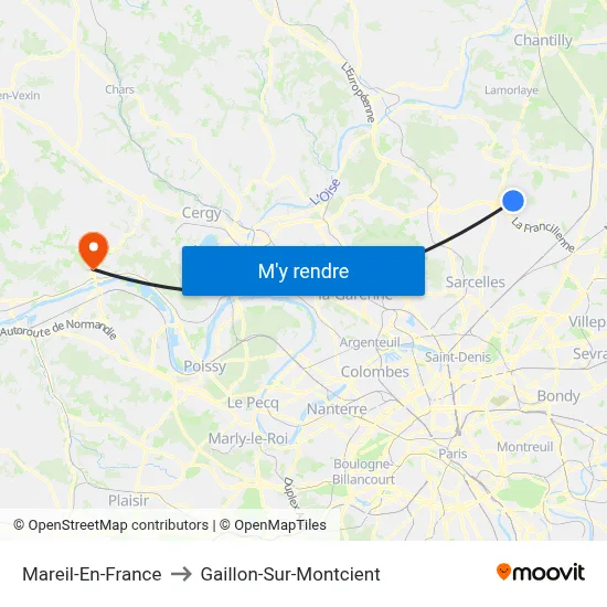 Mareil-En-France to Gaillon-Sur-Montcient map