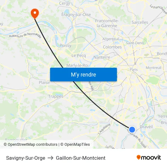 Savigny-Sur-Orge to Gaillon-Sur-Montcient map