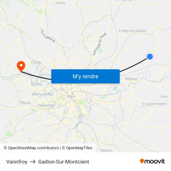Varinfroy to Gaillon-Sur-Montcient map