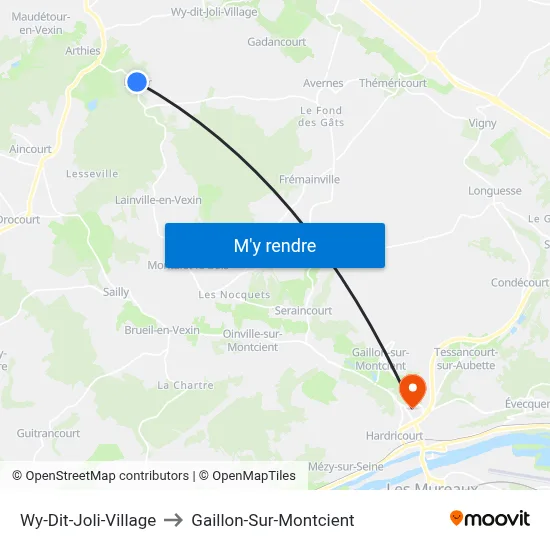 Wy-Dit-Joli-Village to Gaillon-Sur-Montcient map