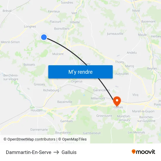 Dammartin-En-Serve to Galluis map