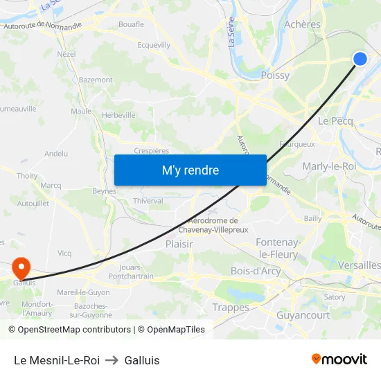Le Mesnil-Le-Roi to Galluis map