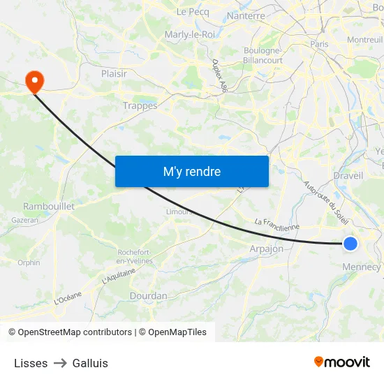 Lisses to Galluis map