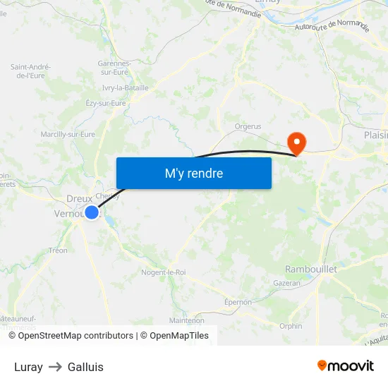 Luray to Galluis map