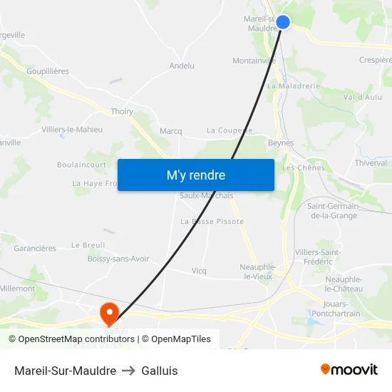 Mareil-Sur-Mauldre to Galluis map