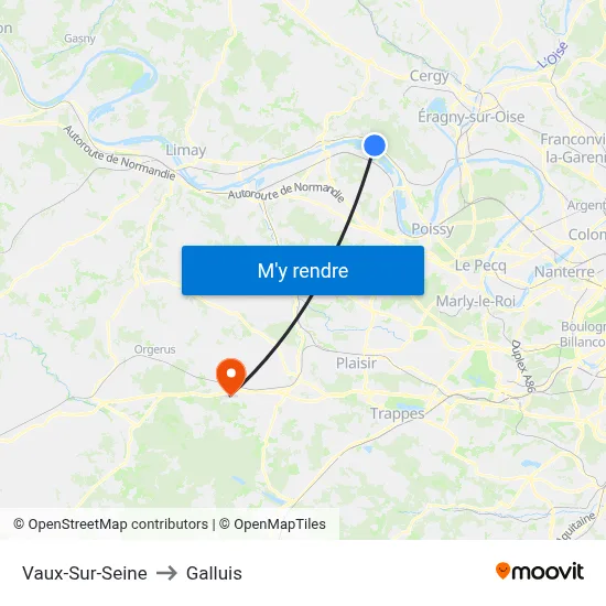Vaux-Sur-Seine to Galluis map