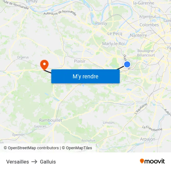 Versailles to Galluis map