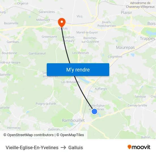 Vieille-Eglise-En-Yvelines to Galluis map