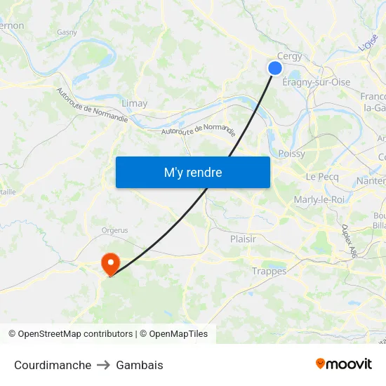 Courdimanche to Gambais map