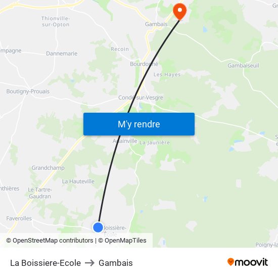 La Boissiere-Ecole to Gambais map