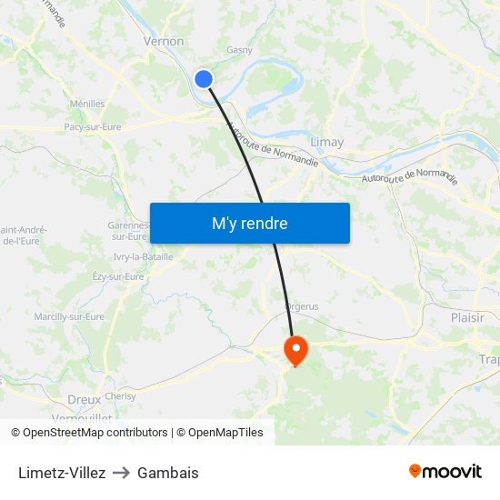 Limetz-Villez to Gambais map