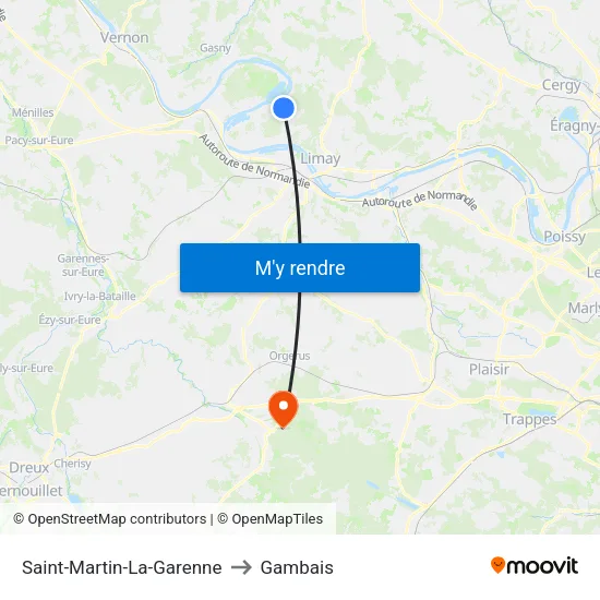 Saint-Martin-La-Garenne to Gambais map