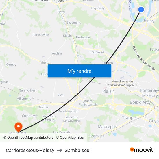 Carrieres-Sous-Poissy to Gambaiseuil map