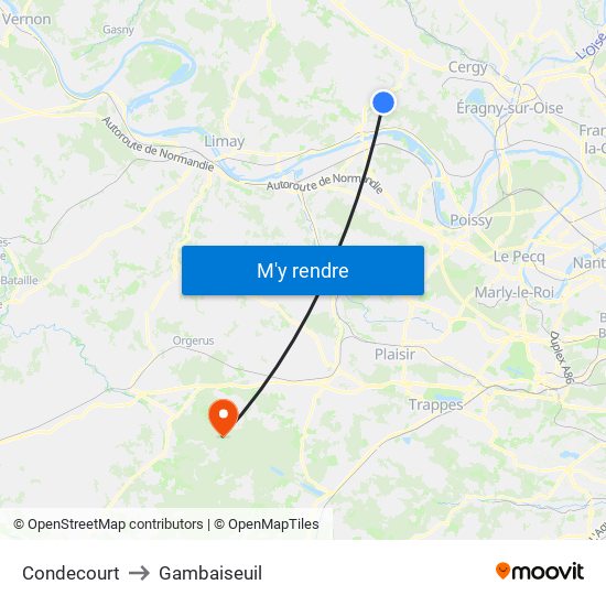 Condecourt to Gambaiseuil map