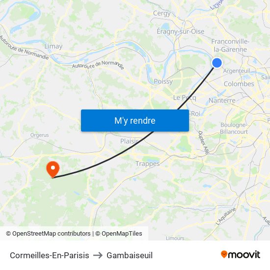 Cormeilles-En-Parisis to Gambaiseuil map