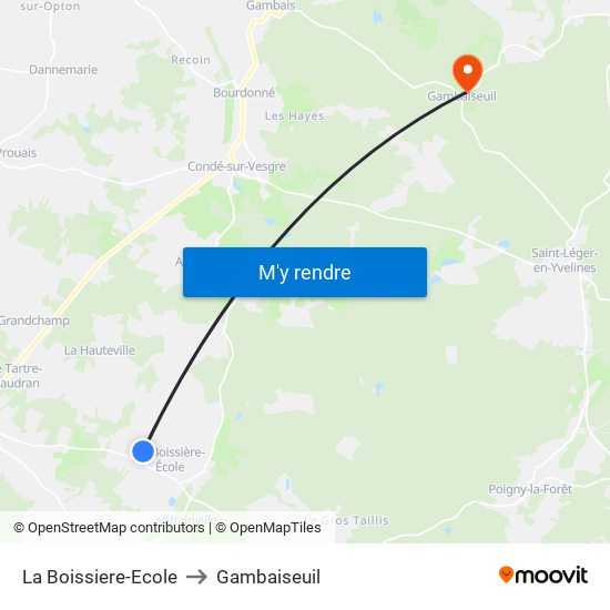 La Boissiere-Ecole to Gambaiseuil map