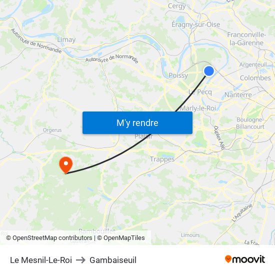 Le Mesnil-Le-Roi to Gambaiseuil map