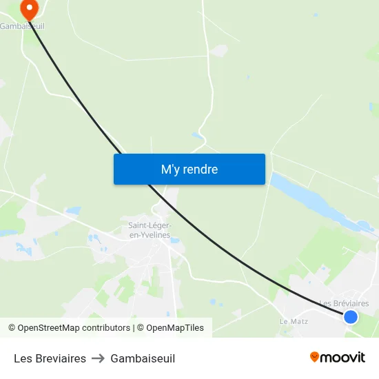 Les Breviaires to Gambaiseuil map