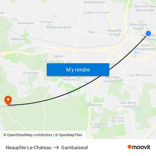 Neauphle-Le-Chateau to Gambaiseuil map