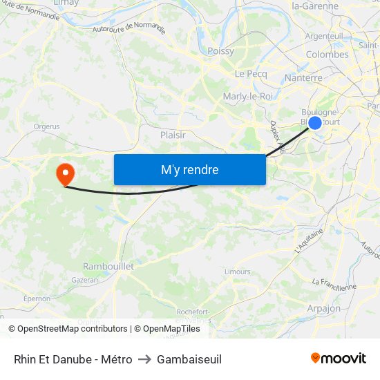Rhin Et Danube - Métro to Gambaiseuil map