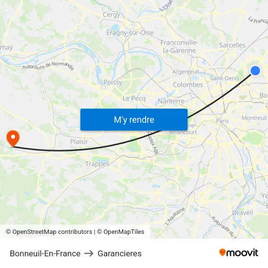 Bonneuil-En-France to Garancieres map