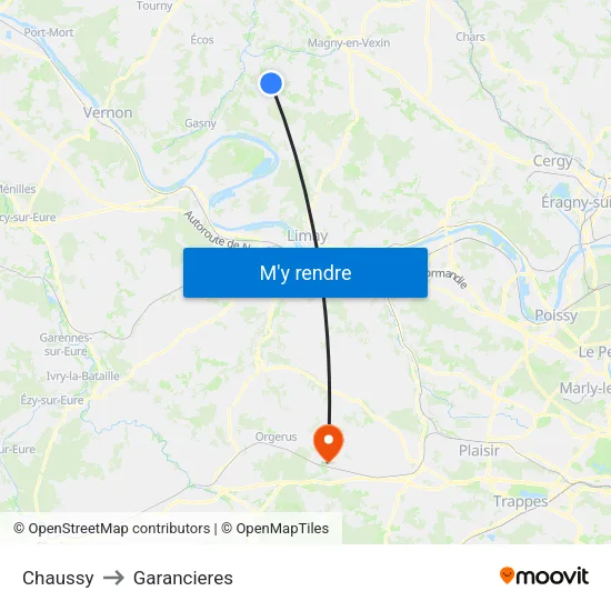 Chaussy to Garancieres map