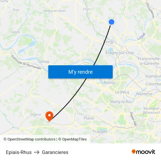 Epiais-Rhus to Garancieres map