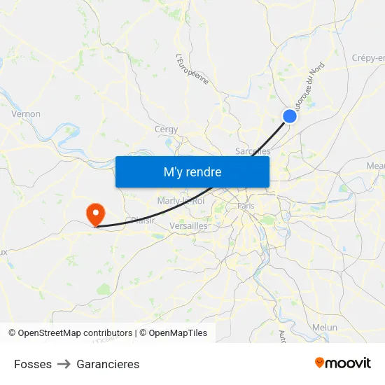 Fosses to Garancieres map