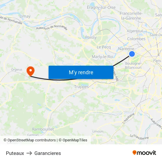 Puteaux to Garancieres map