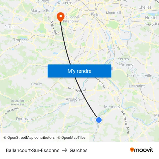 Ballancourt-Sur-Essonne to Garches map