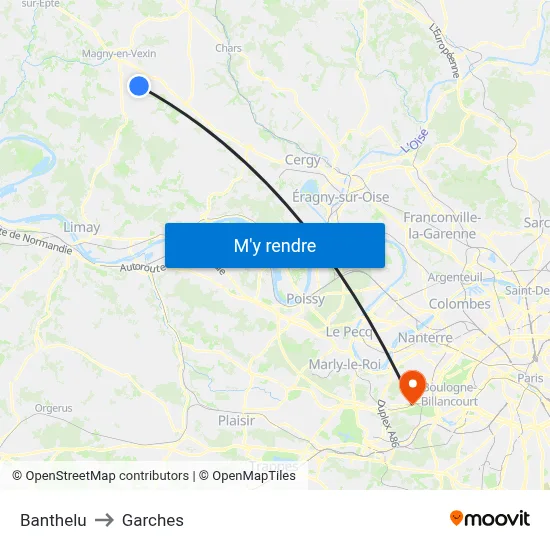 Banthelu to Garches map