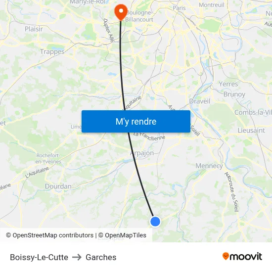 Boissy-Le-Cutte to Garches map