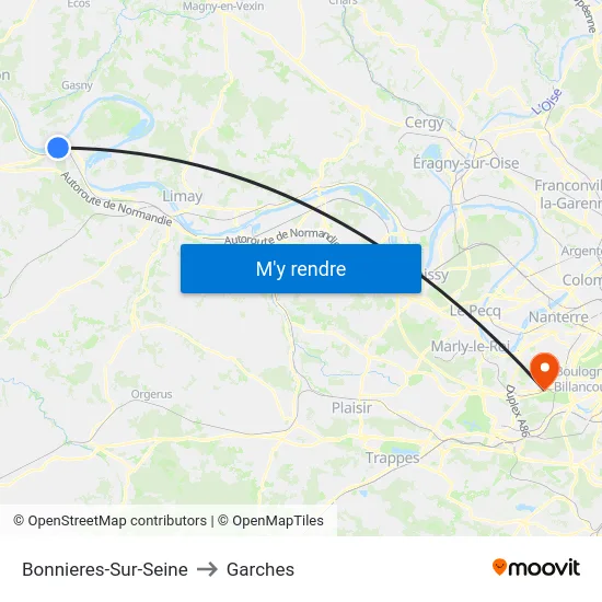 Bonnieres-Sur-Seine to Garches map