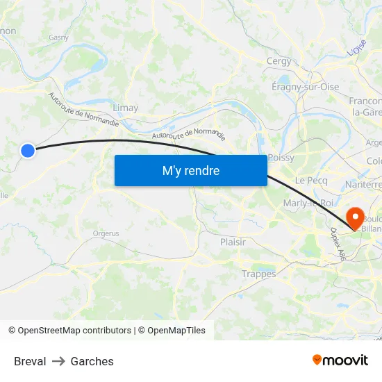 Breval to Garches map
