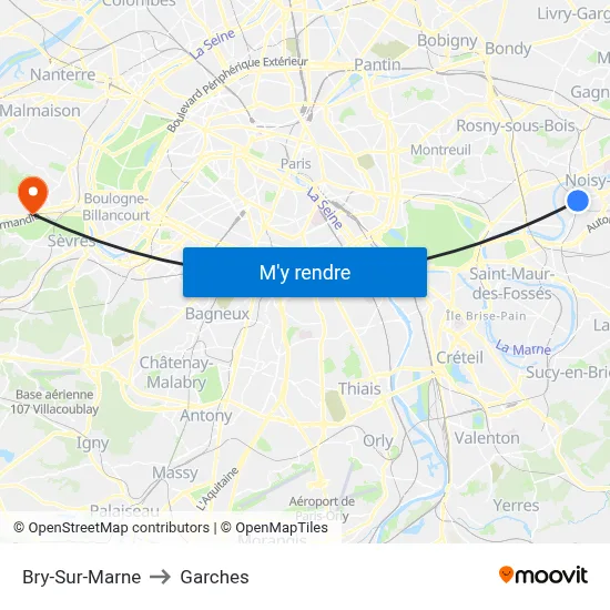 Bry-Sur-Marne to Garches map