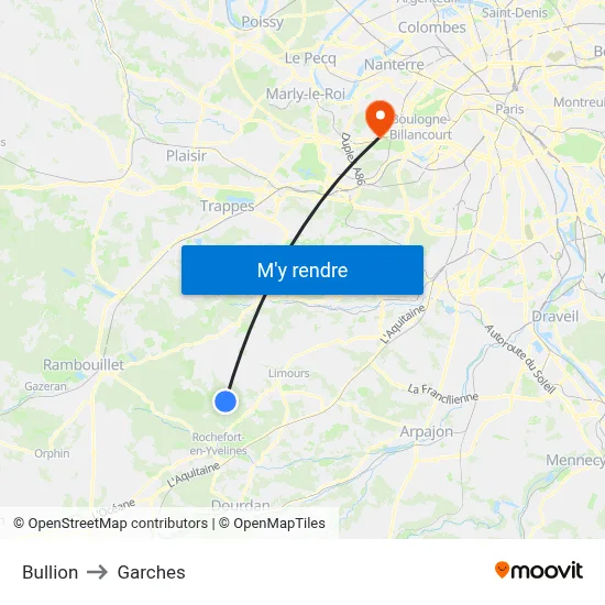 Bullion to Garches map