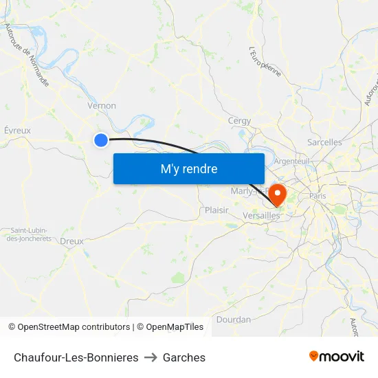 Chaufour-Les-Bonnieres to Garches map