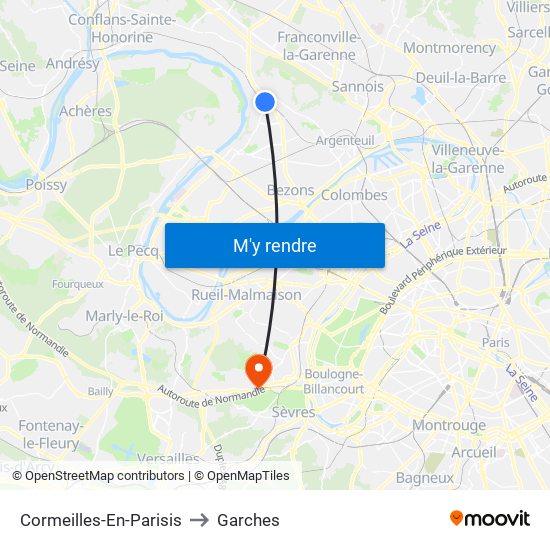 Cormeilles-En-Parisis to Garches map