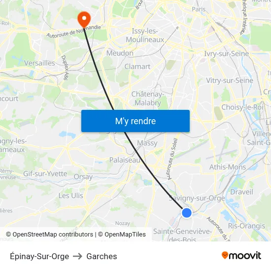 Épinay-Sur-Orge to Garches map